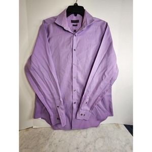 Calvin Klein Shirt Adult M Slim Fit Long Sleeve Button Down Glen Check Purple